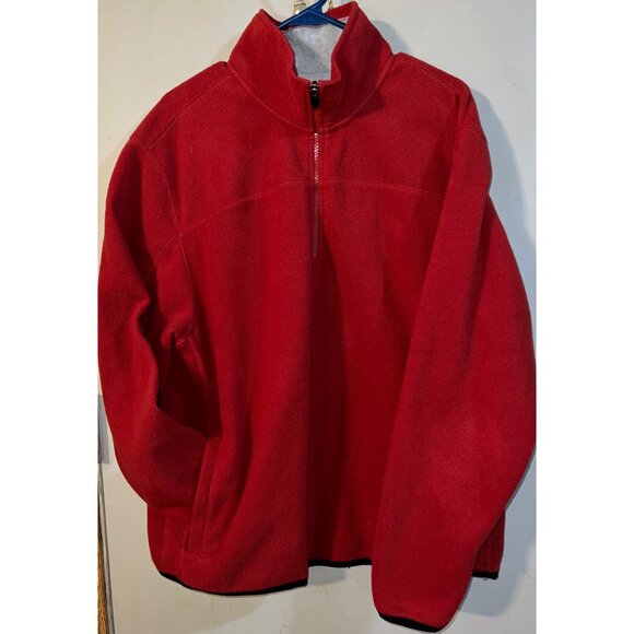 Hanes Men's Medium Rusty Red Fleece Jacket 1/4 Zip - Picture 1 of 2